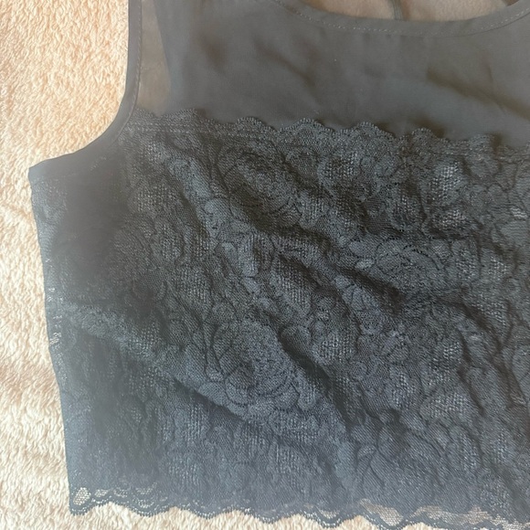 Soprano Black Lace Sleeveless Top - Picture 4 of 11